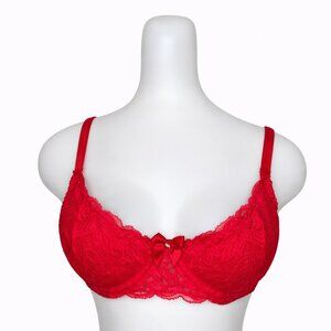 Jezebel Lingerie • Red Bra • 36A • Lace • Underwire • NWT